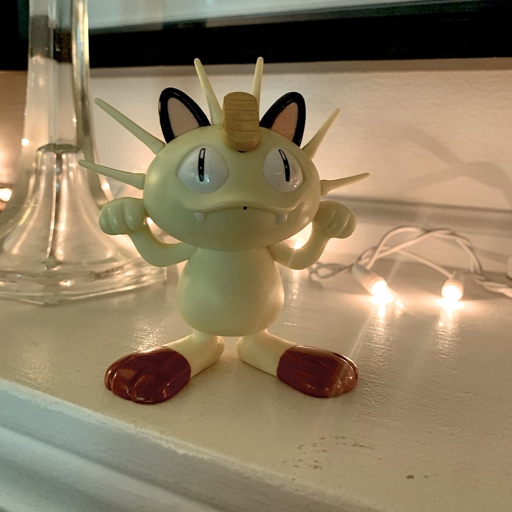 Vintage 1998 Pokemon Meowth Electronic Talking Interactive Figure - Works!
